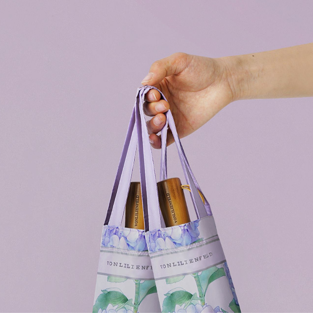 紫陽花の3段折りたたみ傘(晴雨兼用傘)8本骨/16本骨 二枚生地