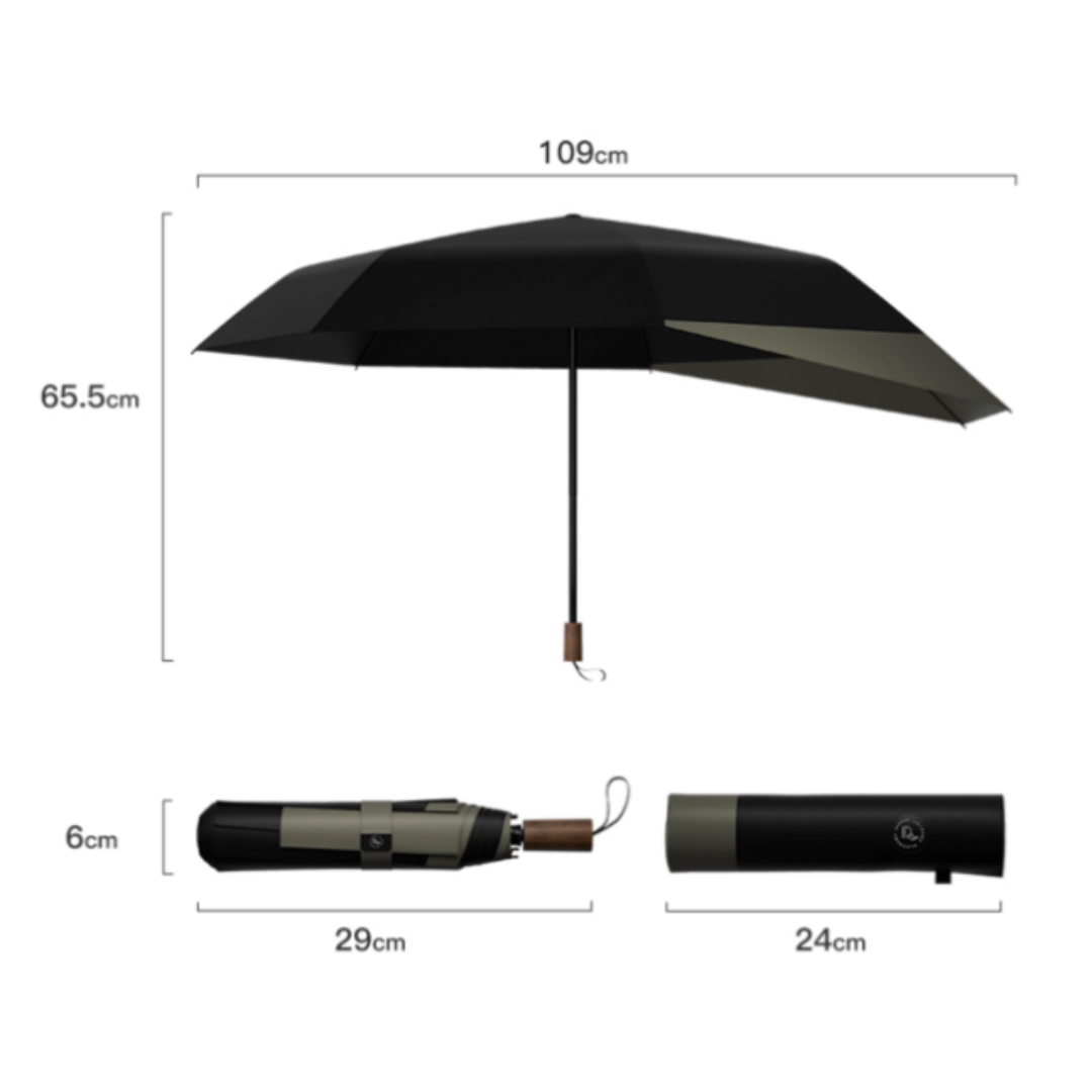 Back Coverの燕尾デザイン3段折りたたみ傘(雨用傘)7本骨