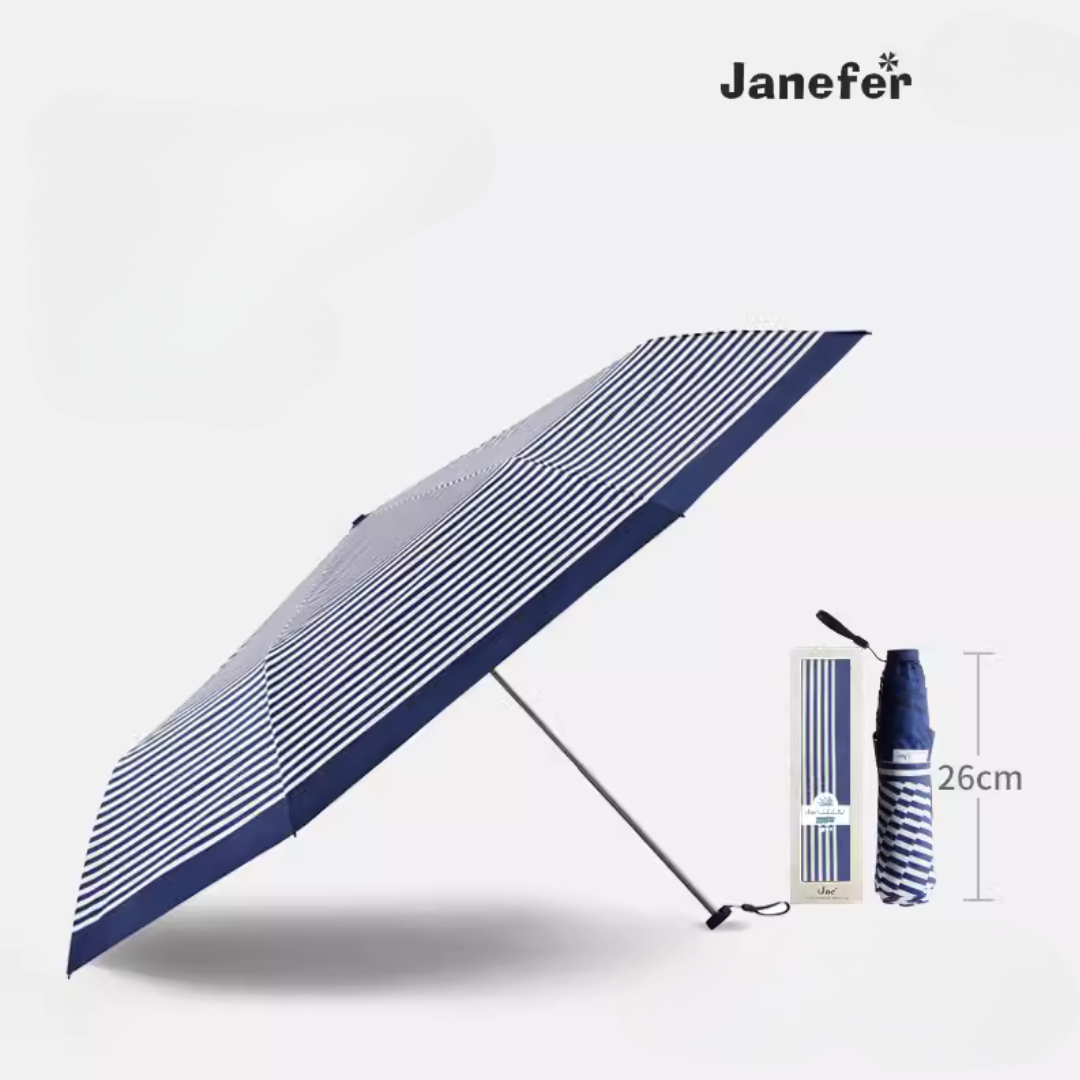 大きめで軽量のストライプ模様の3段折りたたみ傘 (晴雨兼用日傘)7本 大きめで軽量のストライプ模様の3段折りたたみ傘 (晴雨兼用日傘)7本