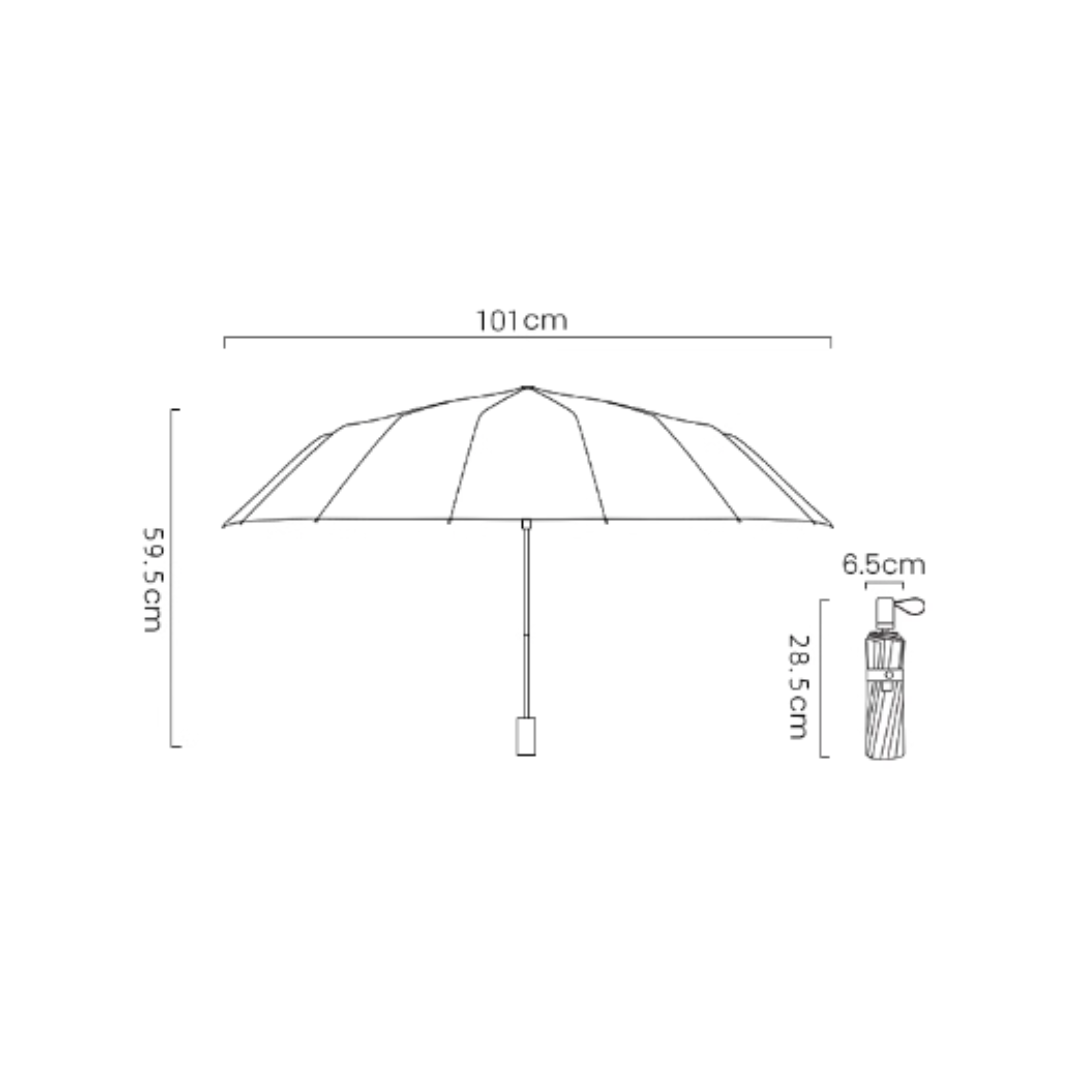 楓と猫の3段折りたたみ傘(晴雨兼用傘)16本骨