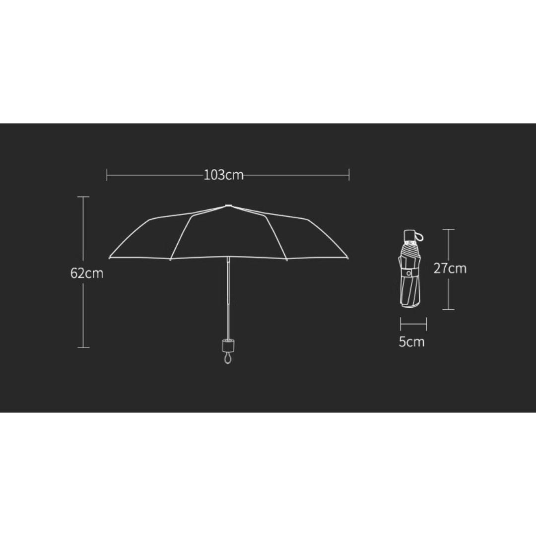 ゴッホの「アイリス」の3段折りたたみ傘(晴雨兼用傘)8本骨