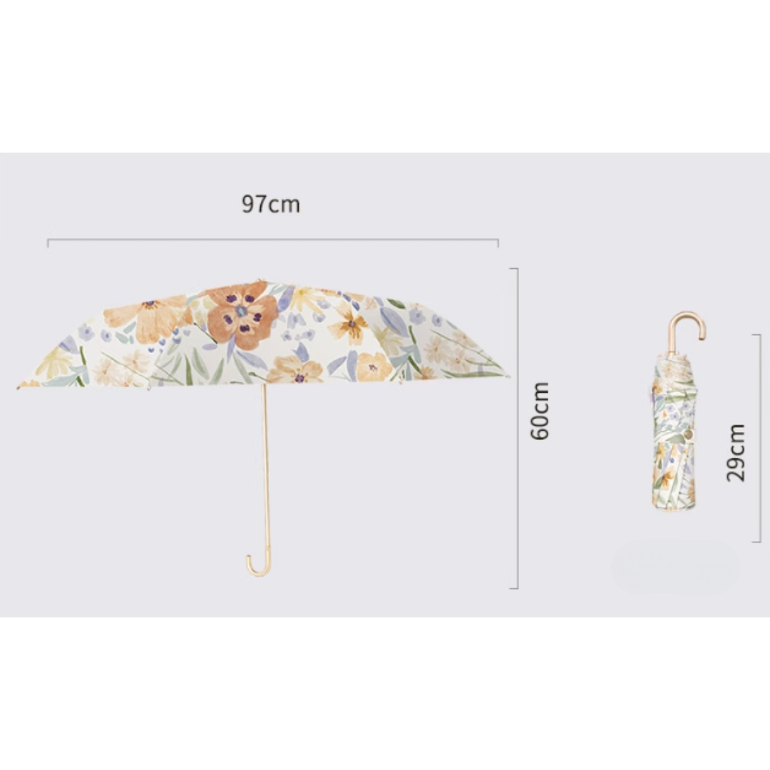 ヒナギクの3段折りたたみ傘(晴雨兼用傘)8本骨