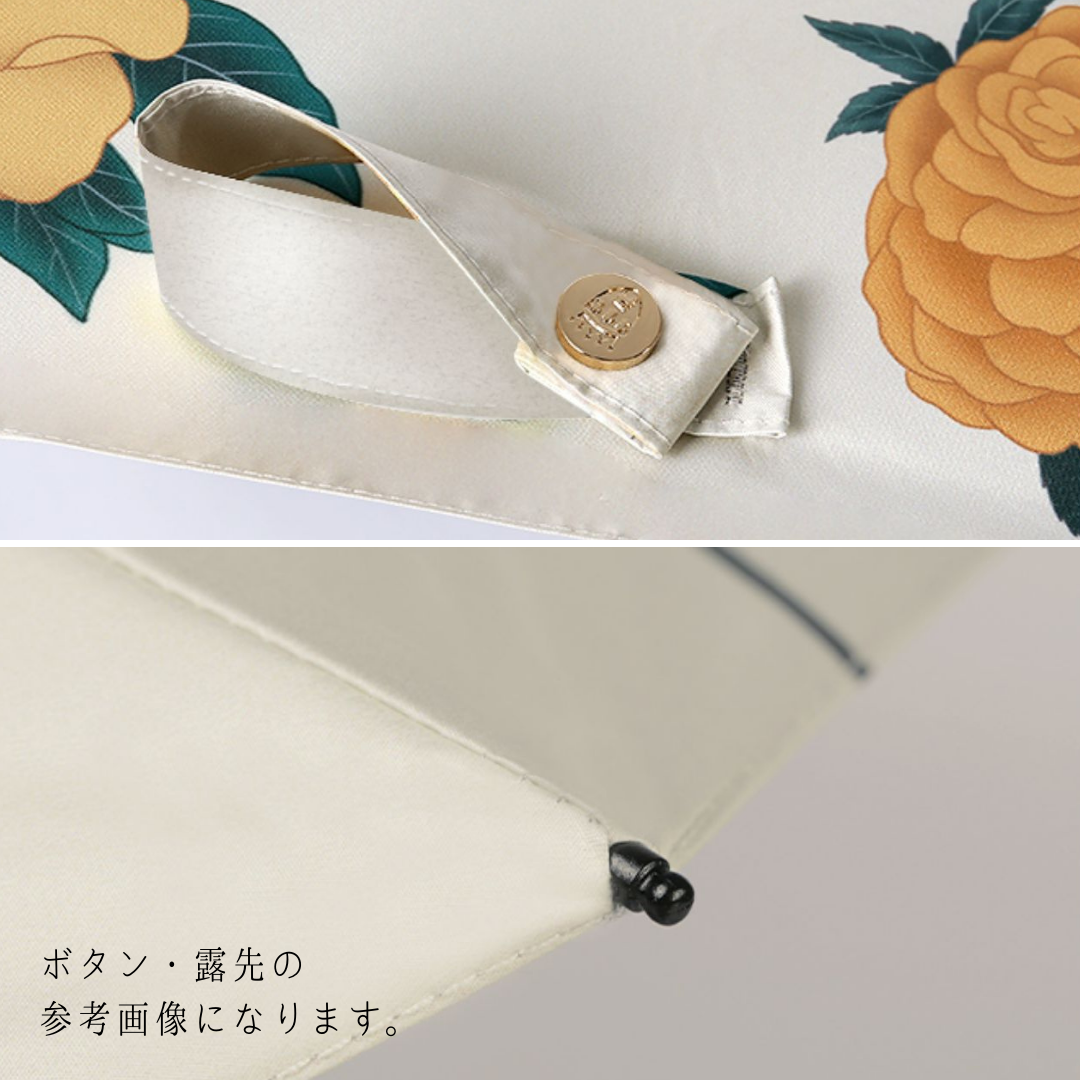 超軽量(135g) "ゴッホの野薔薇"の3段折りたたみ傘(日傘)6本骨