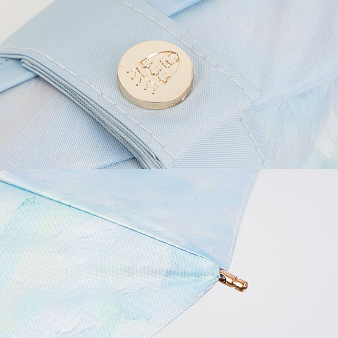 優しく咲きほこるの3段折りたたみ傘 (晴雨兼用傘)8本骨 二枚生地