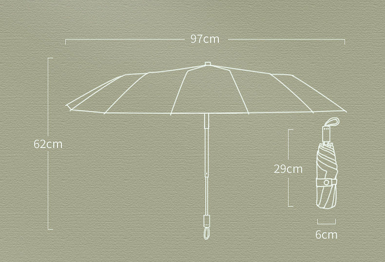 ヒューゴ・ダルノート”城の入り口のライラックの茂み”3段折りたたみ晴雨兼用傘 8本骨