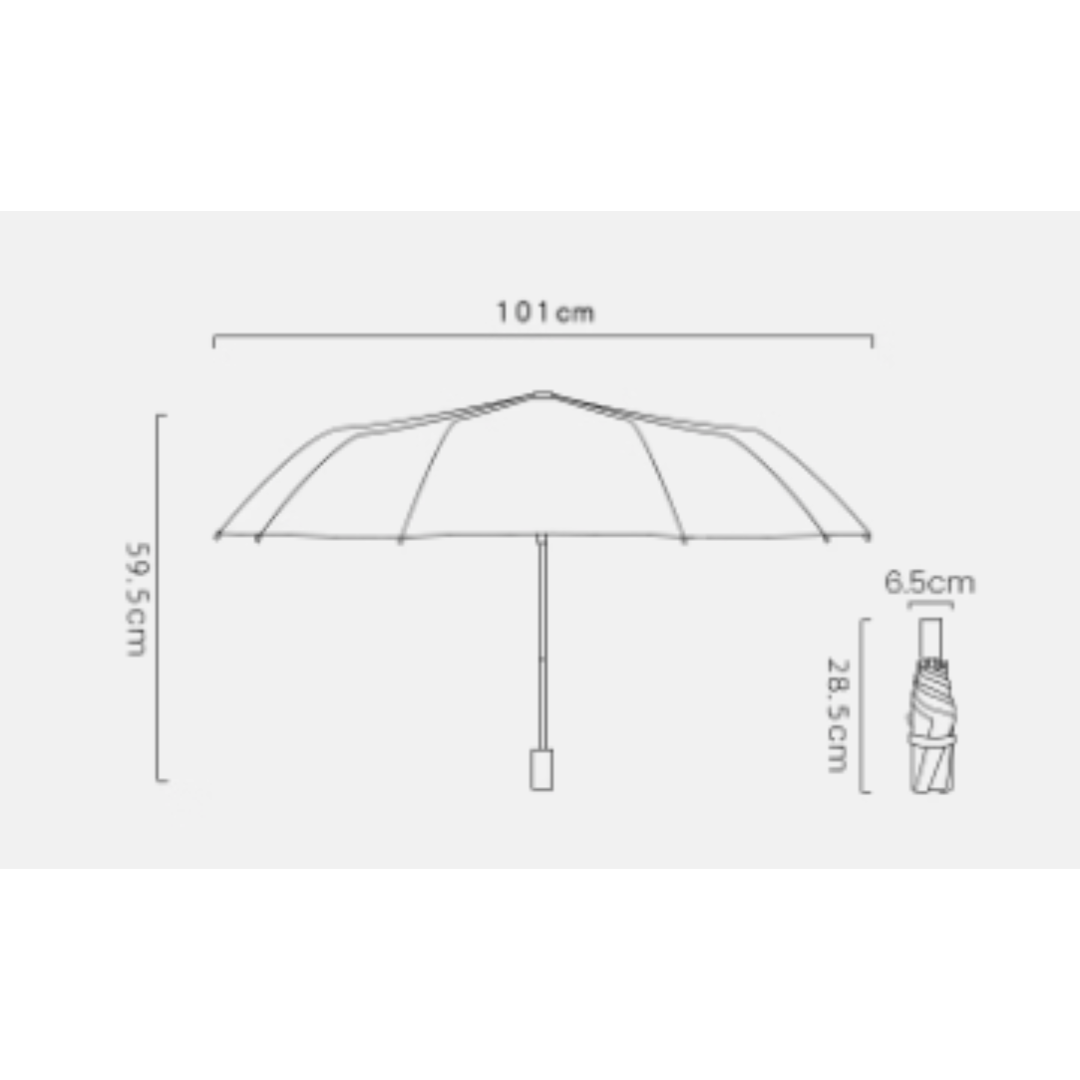 春の花の3段折りたたみ傘(晴雨兼用傘)12本骨