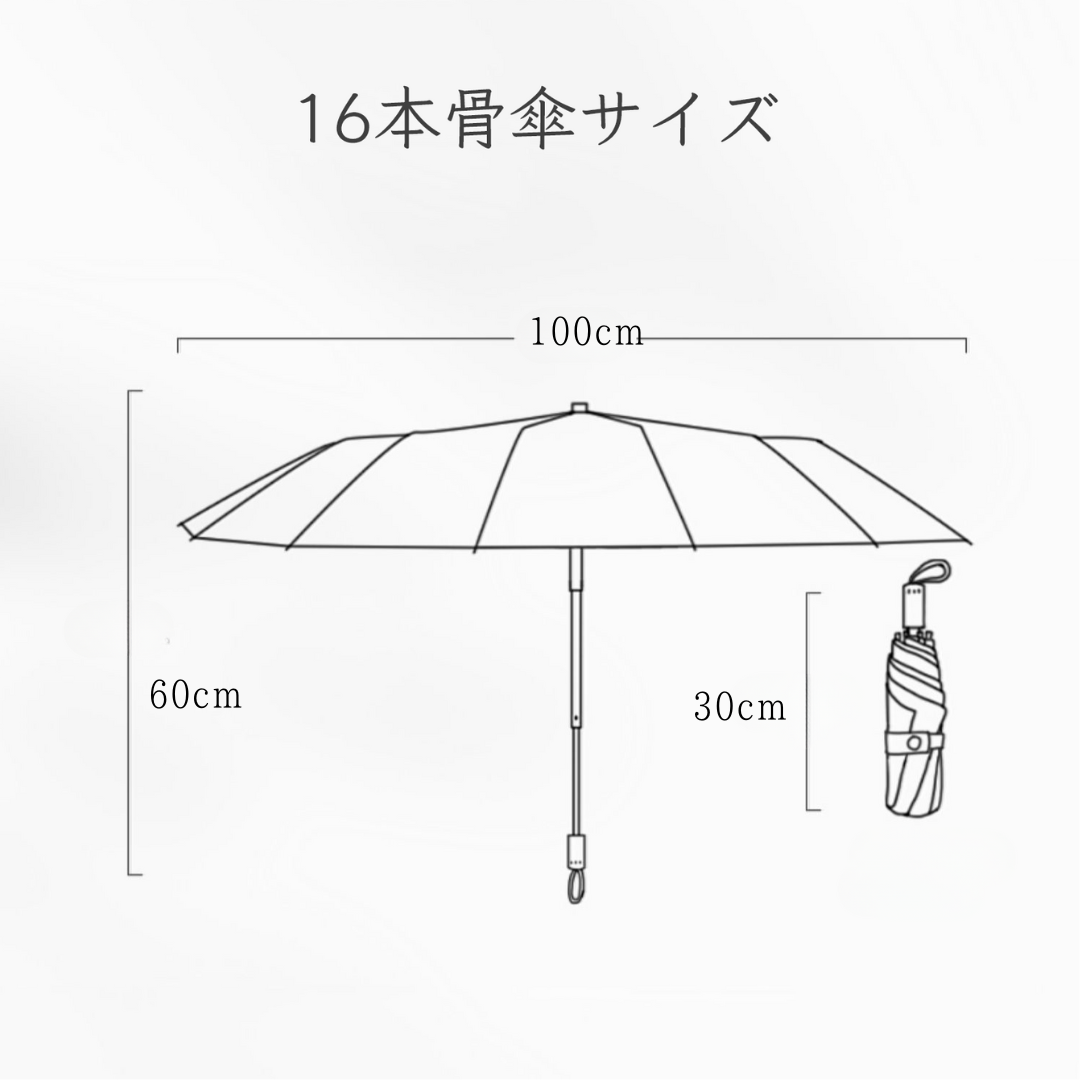 Botanical Gardenの3段折りたたみ傘(晴雨兼用傘)16本骨