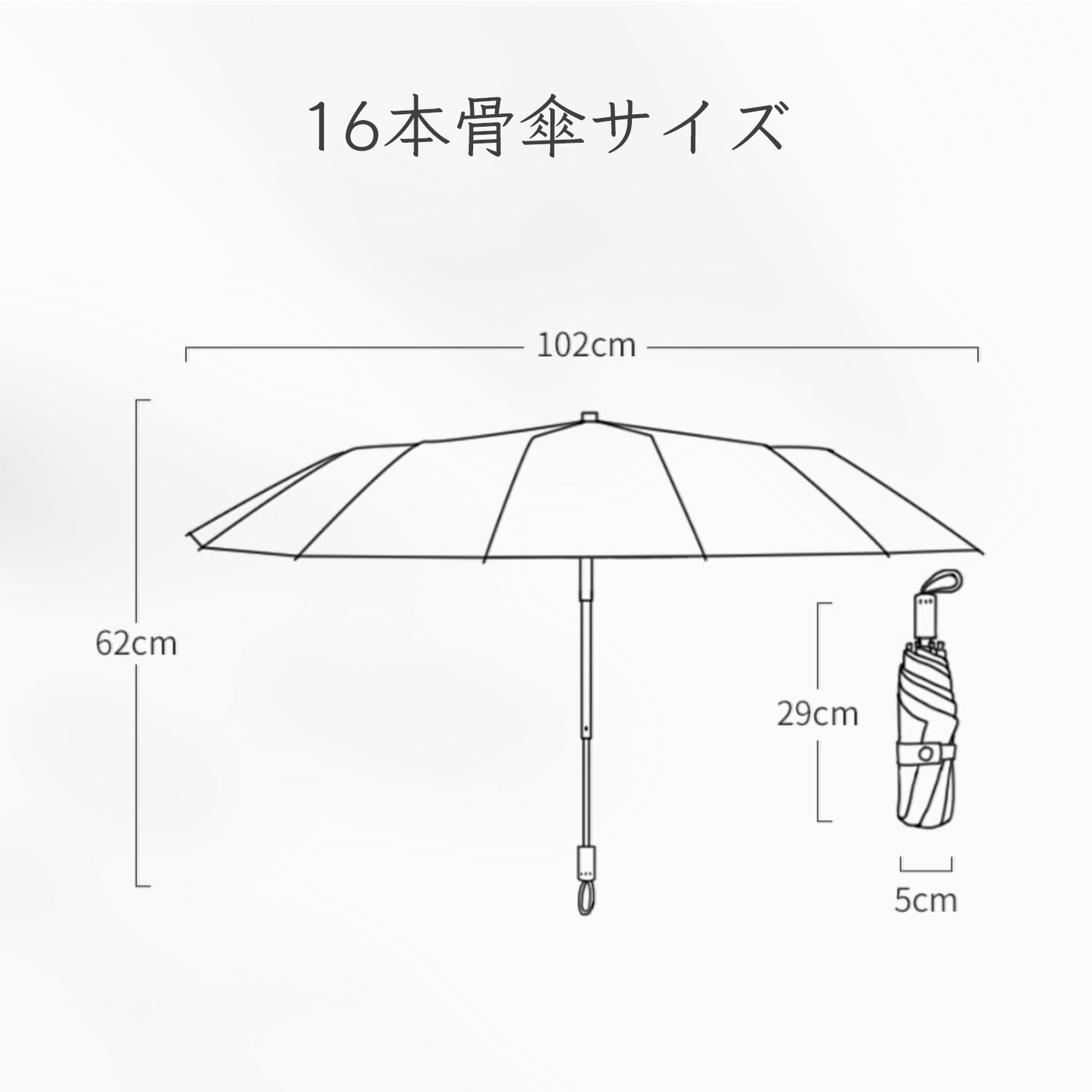 さくらと青空の3段折りたたみ傘(晴雨兼用傘)8本骨/16本骨 二枚生地