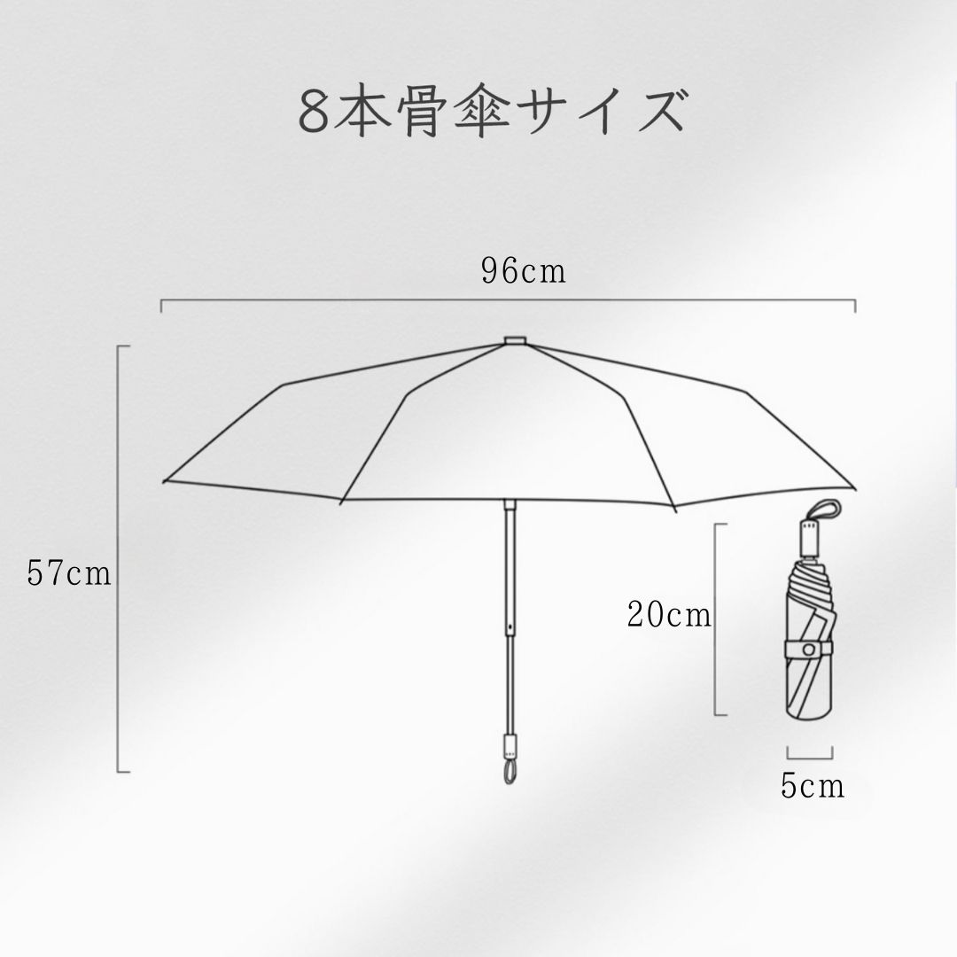 軽量 ・ピンクのお花の5段折りたたみ傘(晴雨兼用傘) 8本骨
