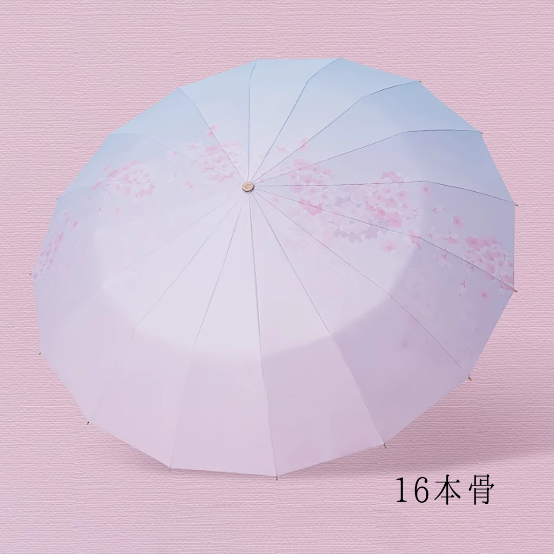 さくらと青空 晴雨兼用折りたたみ傘 UPF50+
