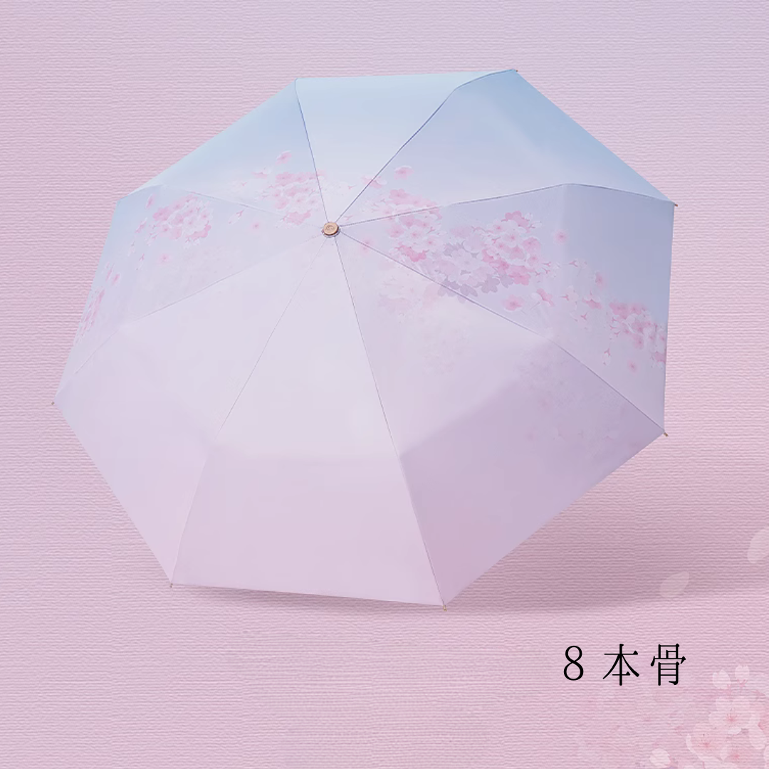 さくらと青空 晴雨兼用折りたたみ傘 UPF50+