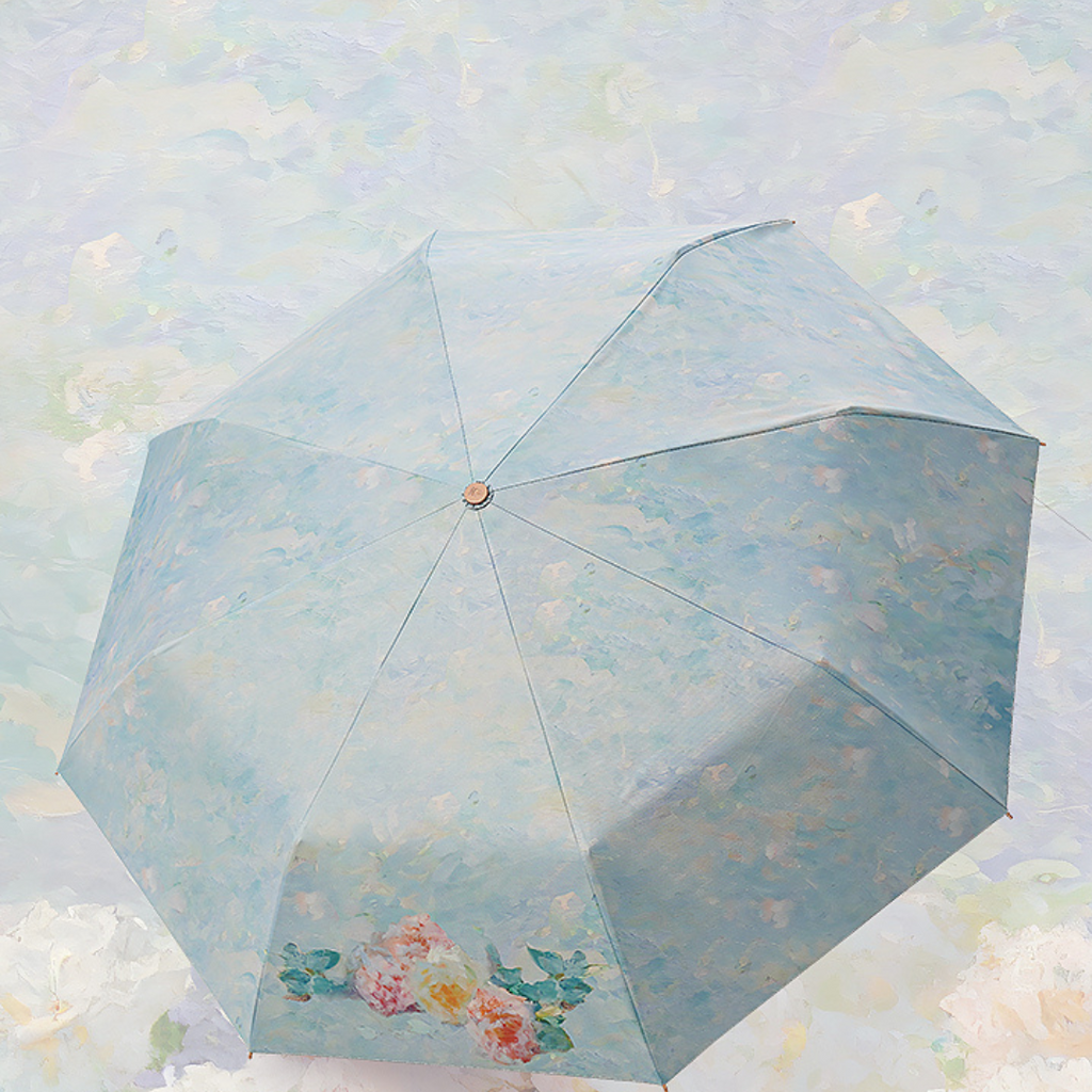 優しく咲きほこる 晴雨兼用折りたたみ傘 8本骨 UPF50+