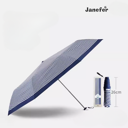折りたたみ日傘3段折 ストライプ(青&白) 大きめで軽量の 折りたたみ日傘3段折 ストライプ(青&白) 大きめで軽量の