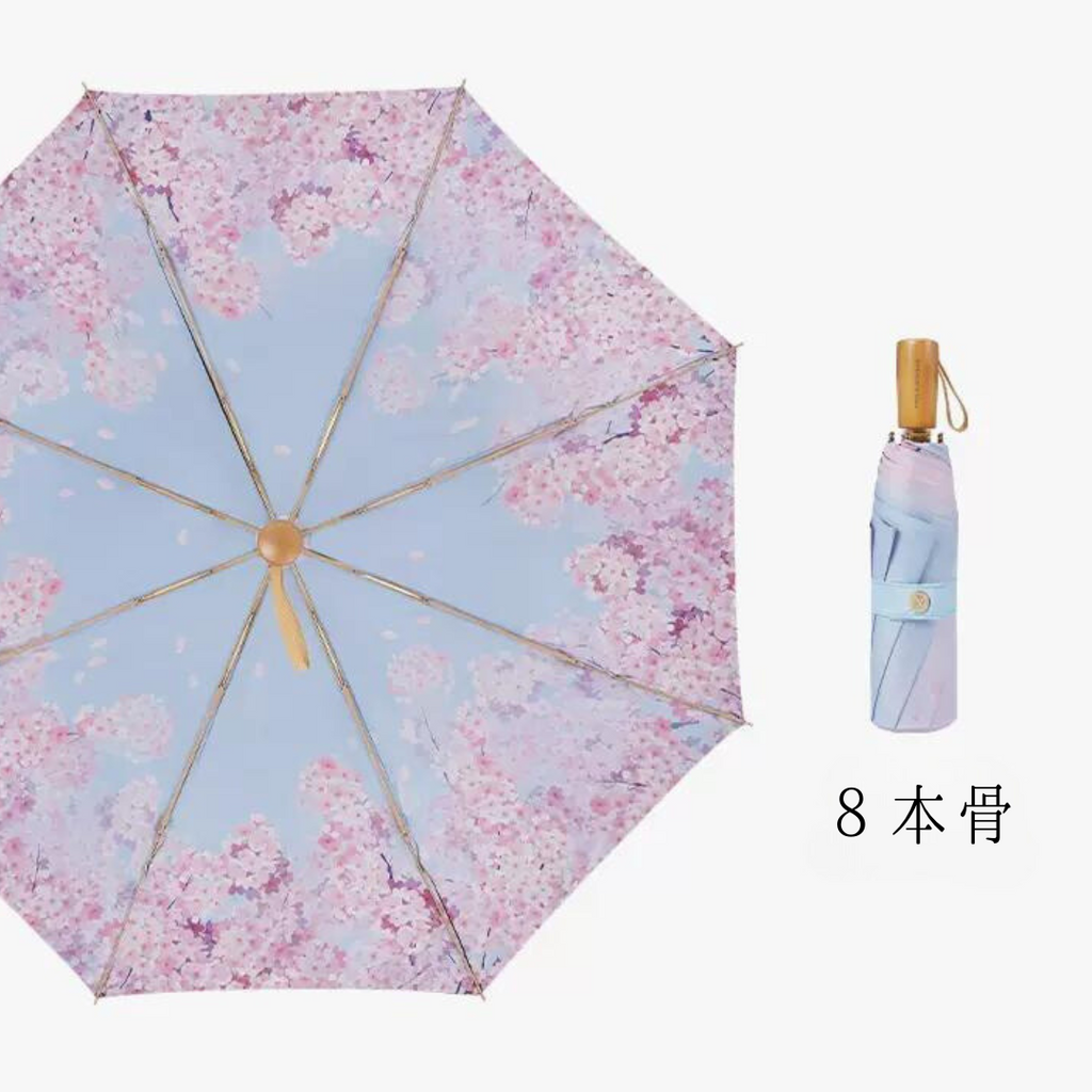 さくらと青空 晴雨兼用折りたたみ傘 UPF50+