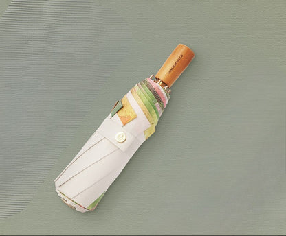 ヒューゴ・ダルノート”城の入り口のライラックの茂み”３段折りたたみ晴雨兼用傘 8本骨