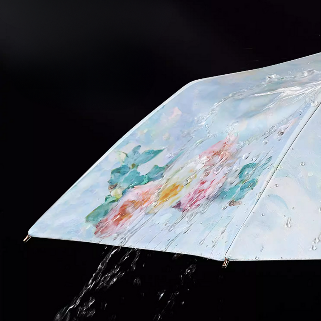 優しく咲きほこる 晴雨兼用折りたたみ傘 8本骨 UPF50+
