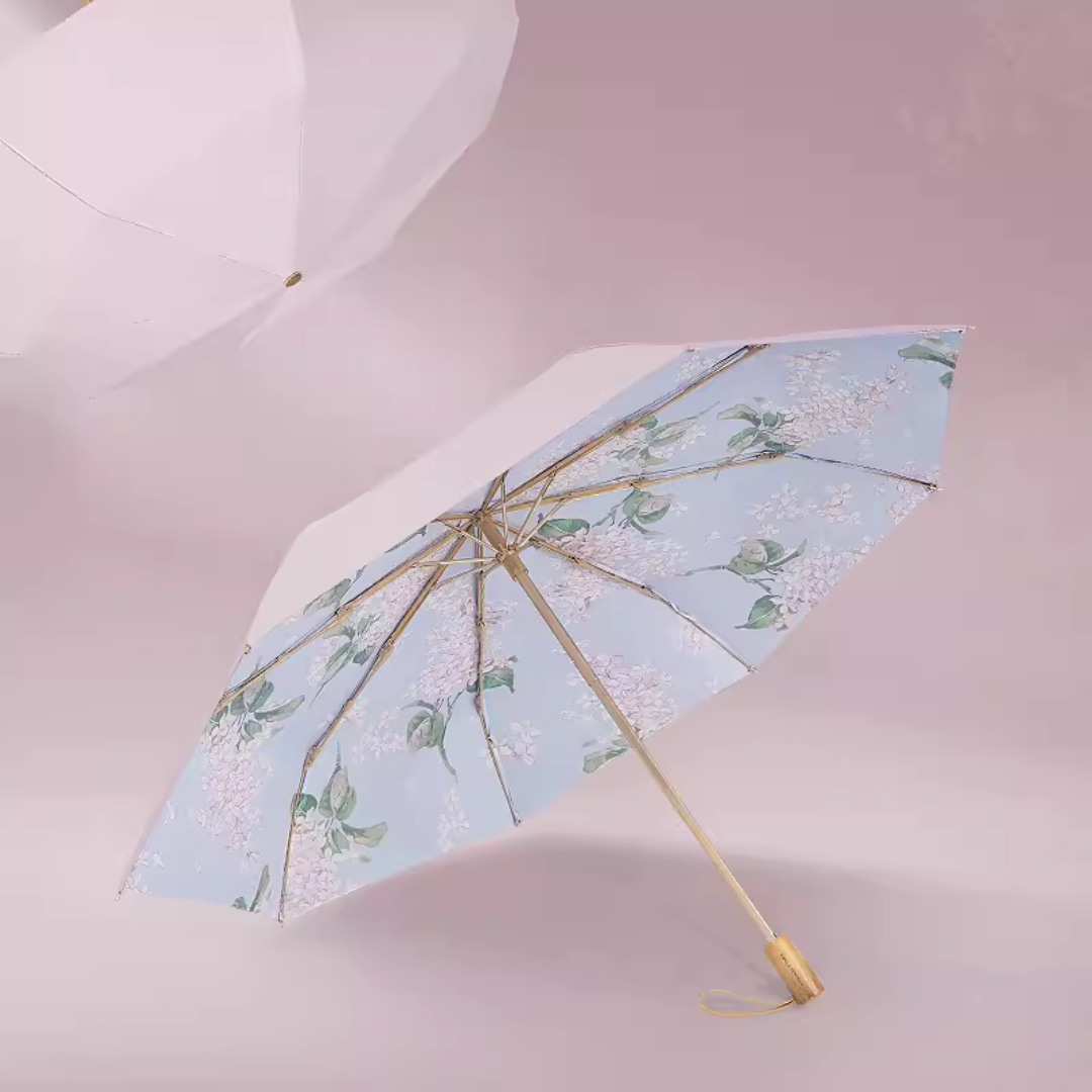 ライラック 晴雨兼用折りたたみ傘 8本骨 UPF50+