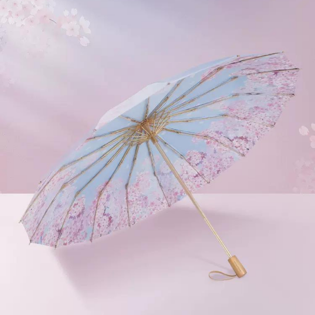 さくらと青空 晴雨兼用折りたたみ傘 UPF50+