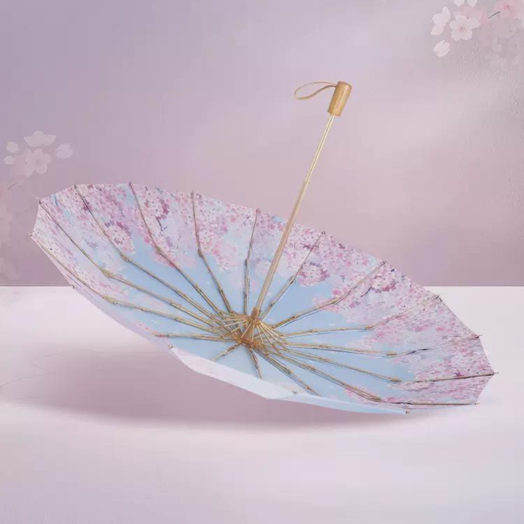 さくらと青空 晴雨兼用折りたたみ傘 UPF50+
