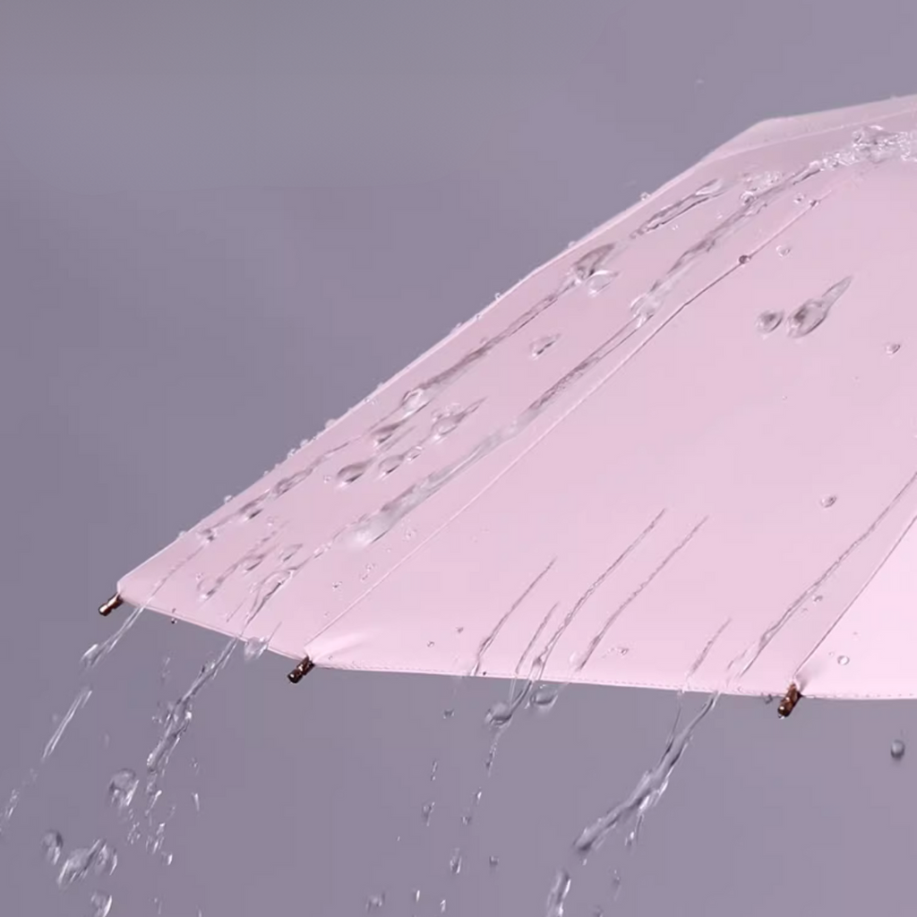 ピンクローズ柄 晴雨兼用折りたたみ傘 16本骨 UPF50+