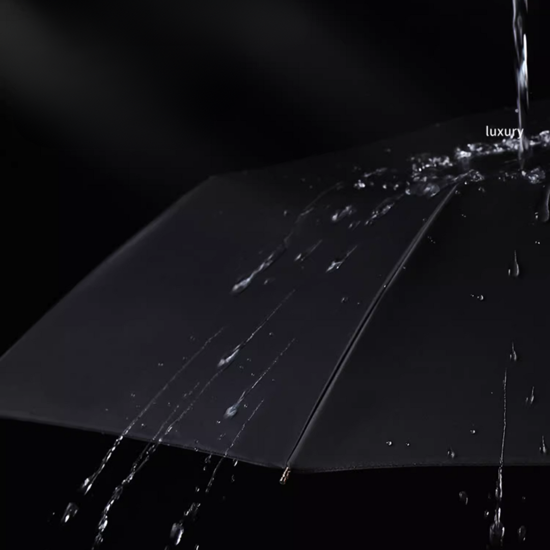 白と青の風景画 晴雨兼用折りたたみ傘 UPF50+