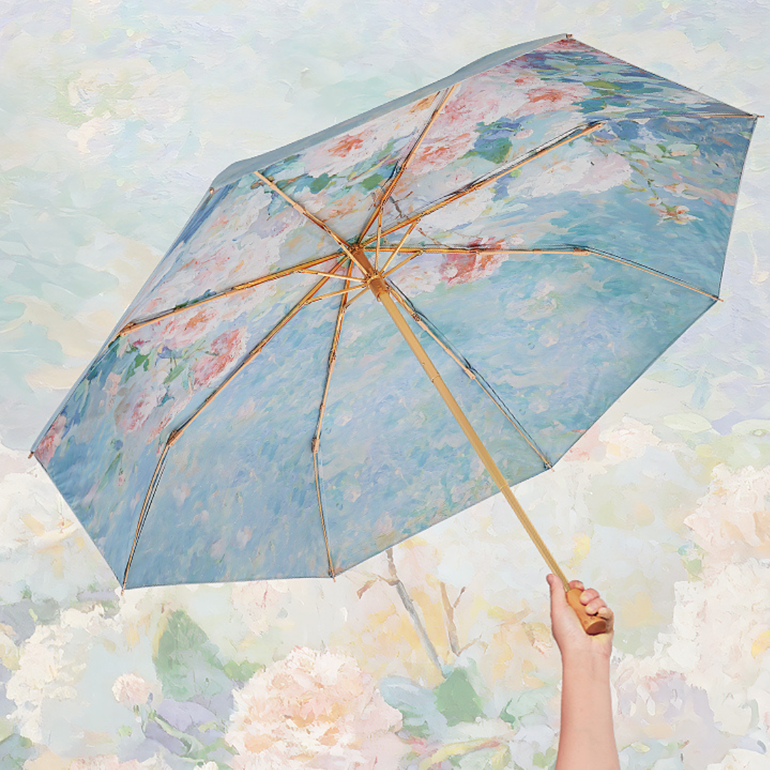 優しく咲きほこる 晴雨兼用折りたたみ傘 8本骨 UPF50+