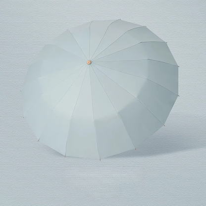 小さな白い花の3段折りたたみ傘（晴雨兼用傘）16本骨 二枚生地