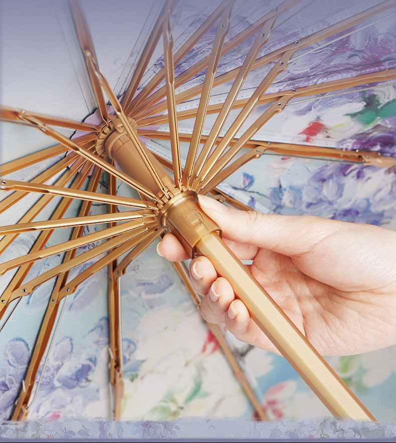 幻想的な藤の花3段折りたたみ晴雨兼用傘 16本骨 – かさたび