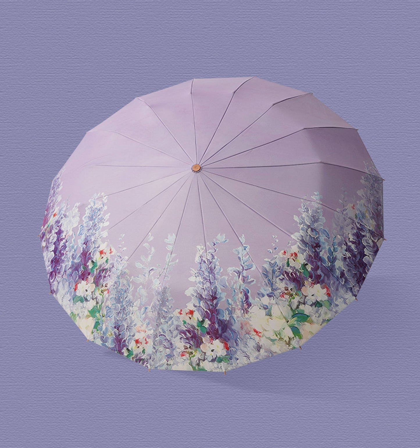幻想的な藤の花３段折りたたみ晴雨兼用傘 16本骨