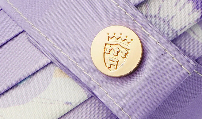 ミュシャ エレガントパープルの３段折りたたみ晴雨兼用傘 16本骨