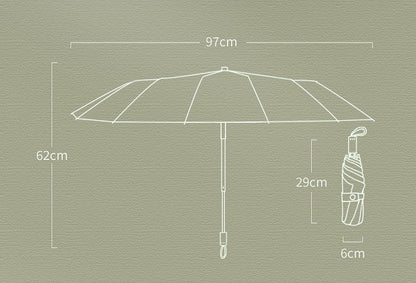 ヒューゴ・ダルノート”城の入り口のライラックの茂み”３段折りたたみ晴雨兼用傘 8本骨