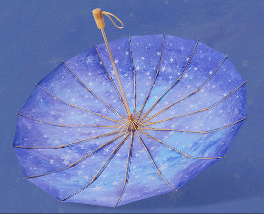 宇宙浪漫 ３段折りたたみ晴雨兼用傘 16本骨