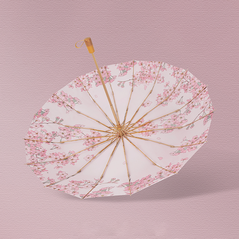 さくら柄 晴雨兼用折りたたみ傘 UPF50+