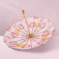 2色のお花柄 晴雨兼用折りたたみ傘 16本骨 UPF50+