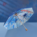 モネ 日の出 晴雨兼用折りたたみ傘 8本骨 二枚生地 UPF50+