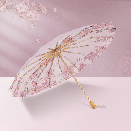 はるぴょんレアあちゃちゅむ コラージュ柄 雨傘 ピンク系 2～3回使用