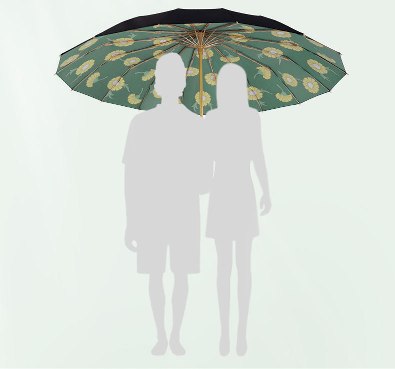 ひなぎく柄 晴雨兼用折りたたみ傘 16本骨 UPF50+