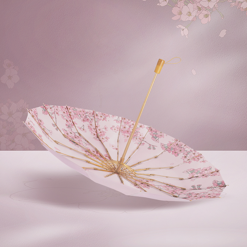 さくら柄 晴雨兼用折りたたみ傘 UPF50+